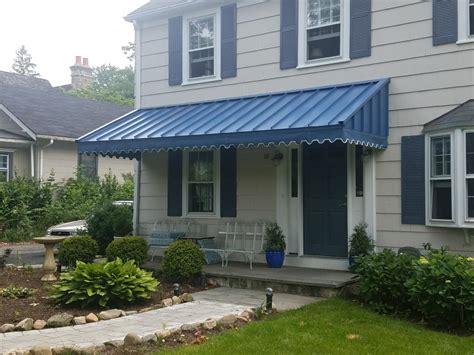 awning from fabric to metal conversion|durability of metal awnings.